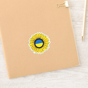 Zonnebloem met Oekraïense vlag Sticker