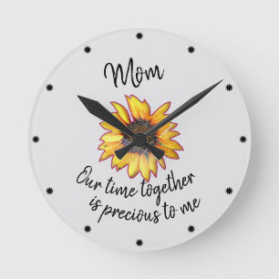 zonnebloem met onze tijd samen Mam Quote Ronde Klok
