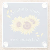 Zonnebloem met Quote Onderzetter Glazen Onderzetter (Achterkant)