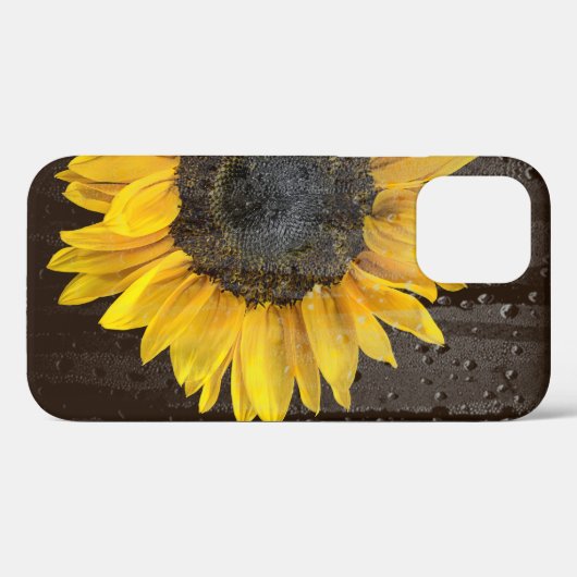 Zonnebloem met regendruppels op raam Case-Mate iPhone case (Achterkant (horizontaal))
