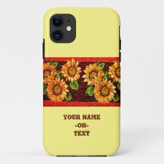Zonnebloem met tekst iPhone 11 hoesje