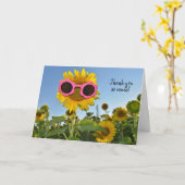 Zonnebloem met zonnebril voor dank kaart (Gele Bloem)