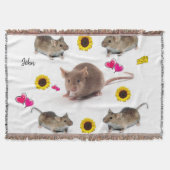Zonnebloem Mice Throw Blanket Deken (Voorkant)