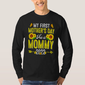 Zonnebloem Mijn eerste Moederdag als mama moeder T-shirt