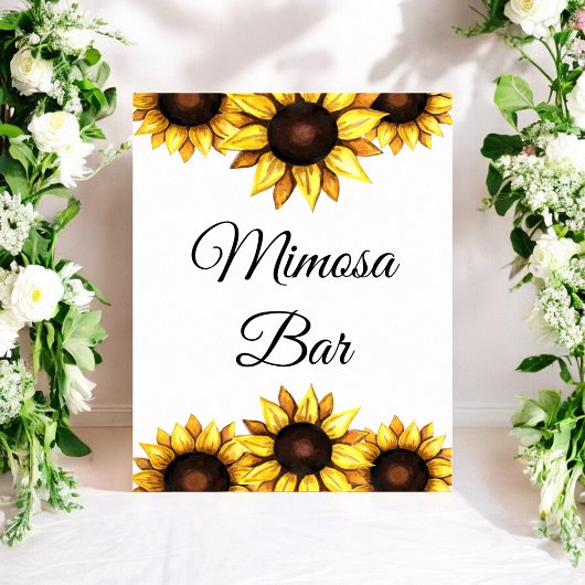 Zonnebloem Mimosa Bar Geel Witte Trouw Bloemen Poster