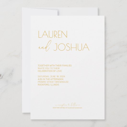 Zonnebloem · Modern minimalistisch script bruiloft Kaart (Voorkant)