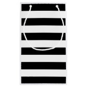 Zonnebloem Moderne Zwarte en Witte Stripes Klein Cadeauzakje (Achterkant)