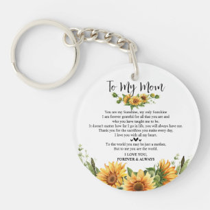 Zonnebloem Moederdag Cadeaus van Dochter Zoon Sleutelhanger