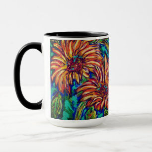 Zonnebloem mok met bloemenprint