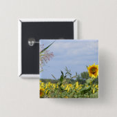 Zonnebloem Monarch - Aanpassen! Vierkante Button 5,1 Cm (Voorkant /achterkant)