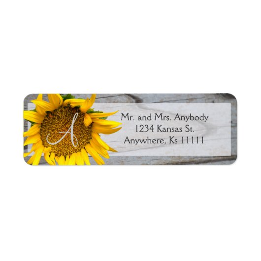 Zonnebloem Monogram barnwood labels (Voorkant)