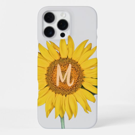 Zonnebloem monogram iPhone hoesje (Achterkant)
