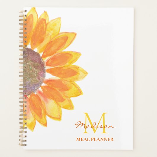 Zonnebloem Monogram Maaltijdplanner Planner (Voorkant)
