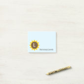 Zonnebloem Monogram Post-it® Notes (Op bureau)