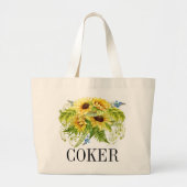 Zonnebloem monogram Tas (Voorkant)