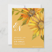 Zonnebloem Monogram Trouw Save the Date (Voorkant)