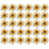 Zonnebloem Monogrammering Envelope Zegel Sticker (Voorkant)