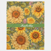 Zonnebloem mooi modern Collectie Fleece Deken (Voorkant)