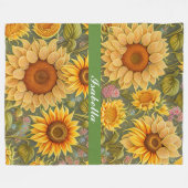 Zonnebloem mooi modern Collectie Fleece Deken (Voorkant (Horizontaal))