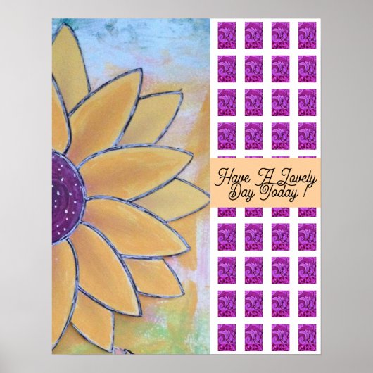 Zonnebloem Mooie Dag Poster (Voorkant)