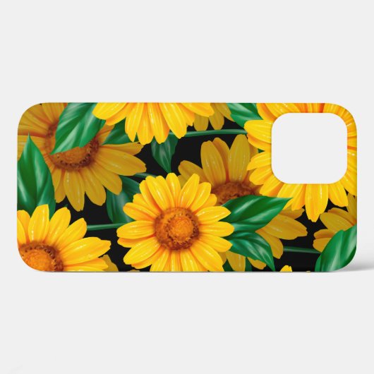 Zonnebloem naadloos patroon. Achtergrond met geel Case-Mate iPhone Case (Achterkant (horizontaal))