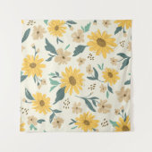 Zonnebloem naadloos patroon. Gele daisy on off Wandkleed (Voorkant (horizontaal))