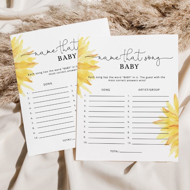 Zonnebloem Naam dat lied baby shower spel (Creator heeft geüpload)
