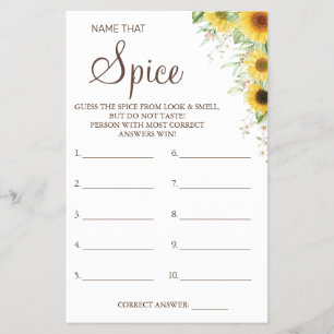 Zonnebloem Naam die Spice Vrijgezellenfeest spel k Flyer