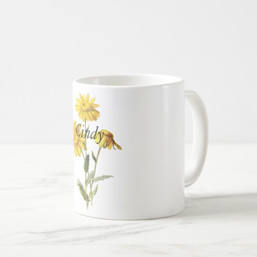 Zonnebloem Naam Koffie Mok (Voorkant rechts)