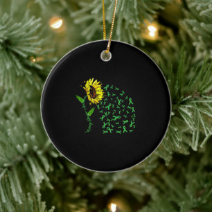 Zonnebloem Nierziekte Bewustzijn Gift T-shirt Keramisch Ornament