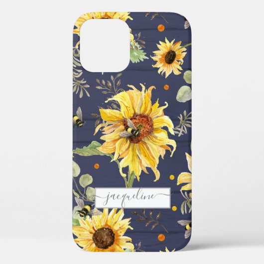 Zonnebloem Noodbloedig bijentriekscript Case-Mate iPhone Case (Achterkant)