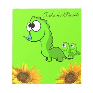 Zonnebloem Notitieblokken, Dinosaur Floral Notitieblok