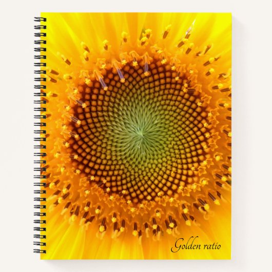 Zonnebloem notitieboek met gouden verhouding (Voorkant)