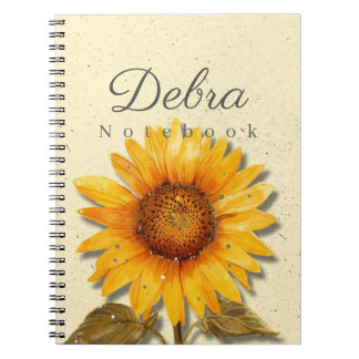 Zonnebloem Notitieboek Naam | Geel Bloemige Journa