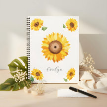 Zonnebloem Notitieboek – Ontwerp voor zachte ziele