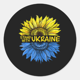 Zonnebloem Oekraïens Ik sta voor Oekraïne Love Ukr Ronde Sticker