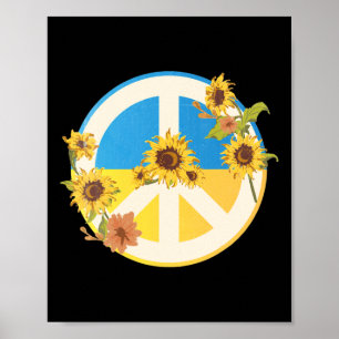 Zonnebloem Oekraïense Vlag Ik Sta Met Oekraïne Oek Poster