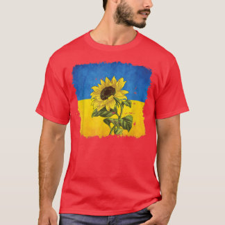 Zonnebloem oekraïense vlag ik sta tegenover oekraï t-shirt