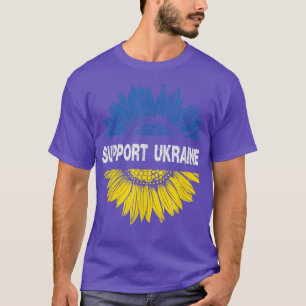 Zonnebloem Oekraïense vlag ondersteunt Oekraïnse l T-shirt