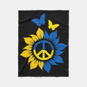 Zonnebloem Oekraïense Vlag Vintage Ik Sta Met Oekr Fleece Deken