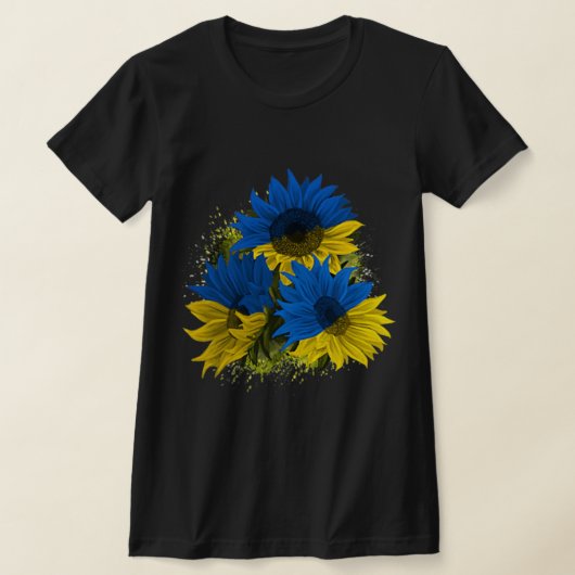Zonnebloem Oekraïne Ik sta achter de Oekraïense vr T-shirt (Laagn)