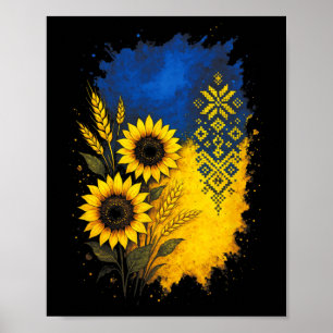 Zonnebloem Oekraïne Tarwe Kunst Erfgoed Kleurrijk Poster