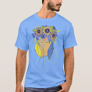 Zonnebloem Oekraïne Vrouw Oekraïense vlag ProUk T-shirt