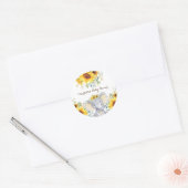 Zonnebloem Olifant Zomer Verjaardag Baby shower Ronde Sticker (Envelop)