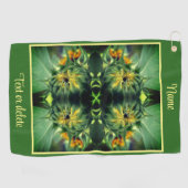 Zonnebloem Ontvouwen Abstract Gepersonaliseerd Golfhanddoek (Horizontaal)