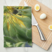 Zonnebloem ontvouwt bloem theedoek (Quarter Fold)