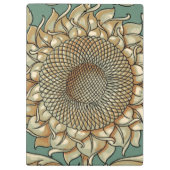 Zonnebloem op Blauw-groene achtergrond Klembord (Achterkant)