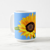 Zonnebloem op Blue Sky Coffee Mok (Voorkant links)