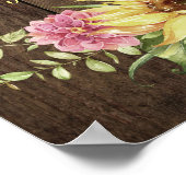 Zonnebloem op de Kaart van het Rustige hout Poster (Hoek)