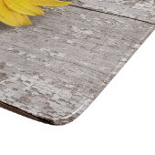 Zonnebloem op een Woodentafel Snijplank (Hoek)